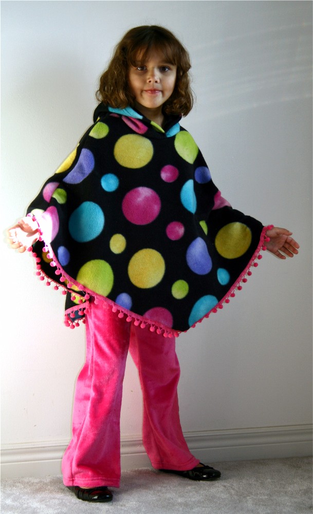 kids fleece poncho